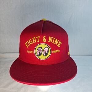 Fly With Eight & Nine Red Eyes Equipped Adjustable Hat Red Yellow Logo